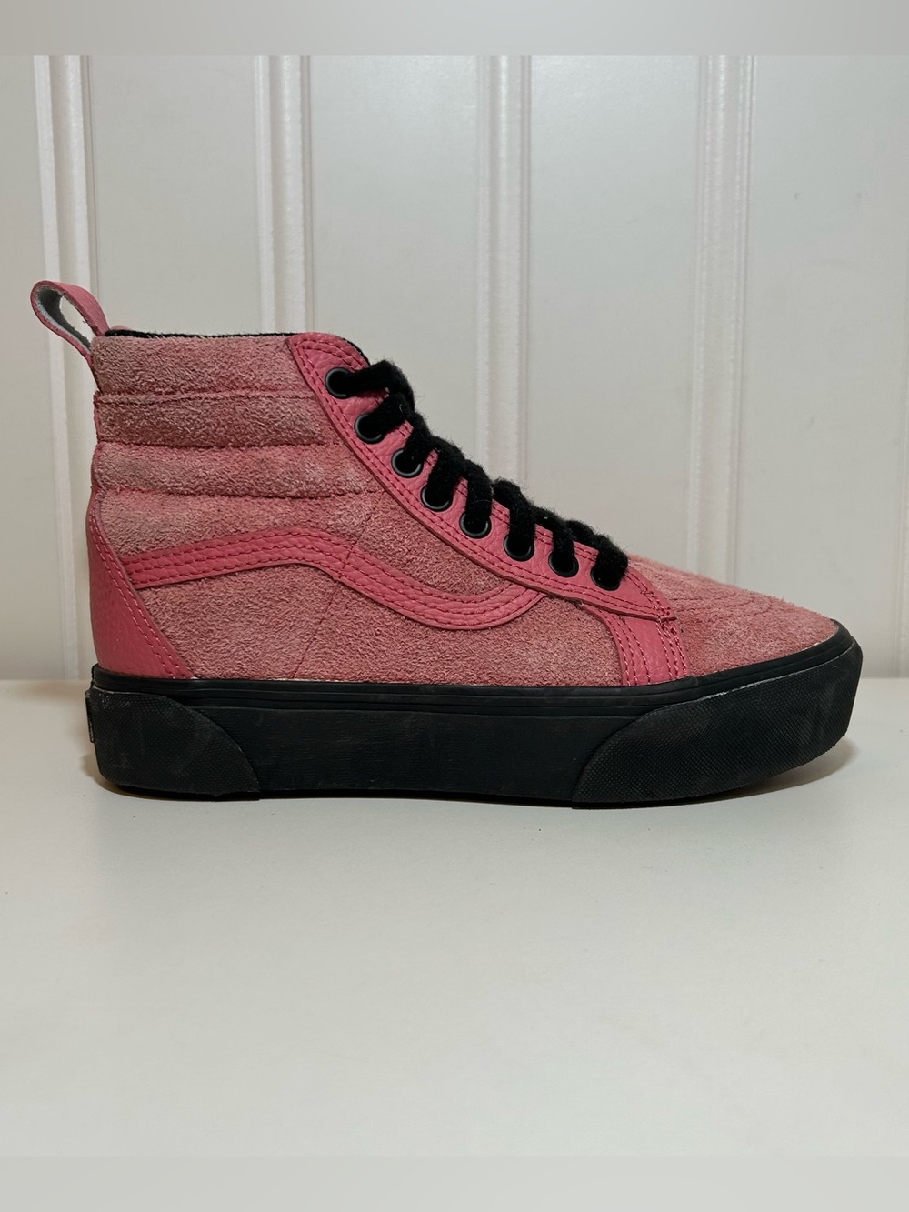 Vans sk8 hi mte platform Pink High-Top black sole Women's leather Suede